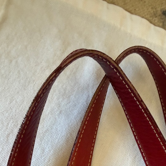 Vintage Coach Logo Canvas with Red Leather Tote Bag - Picture 11 of 12